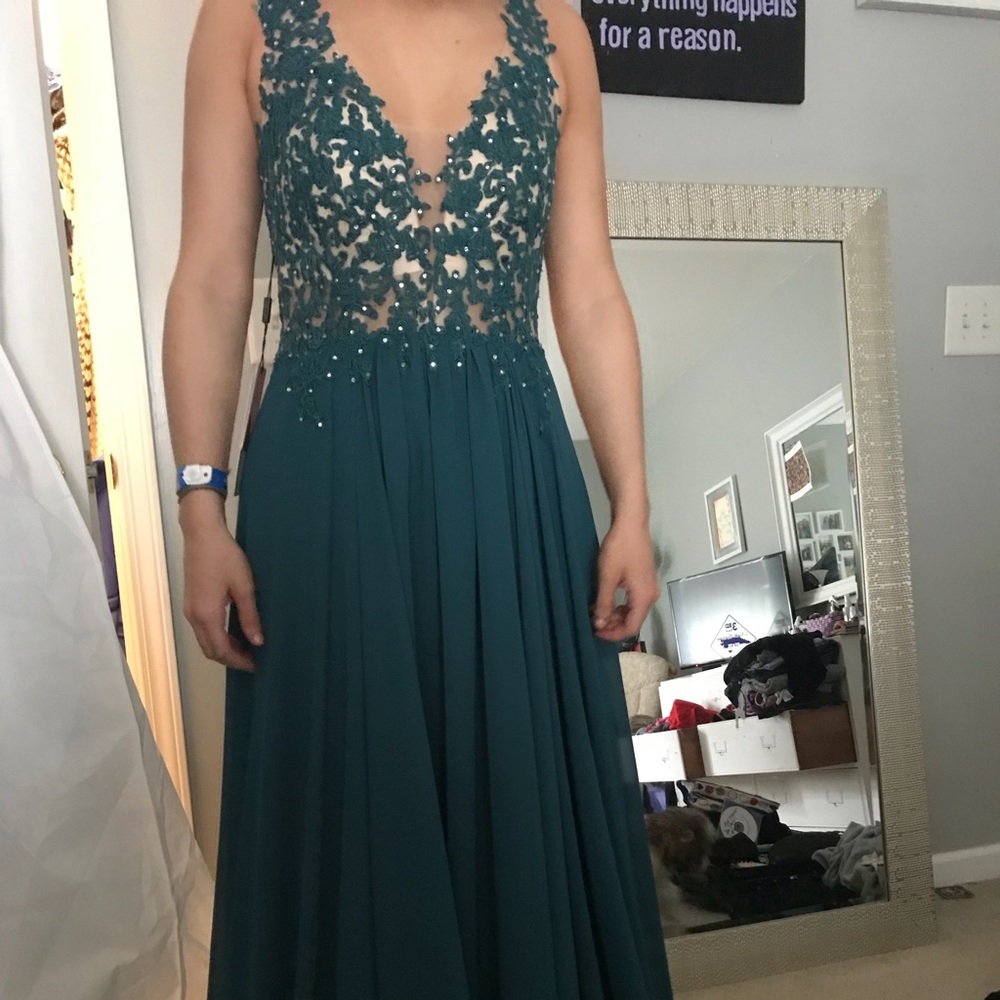 Emerald prom dress